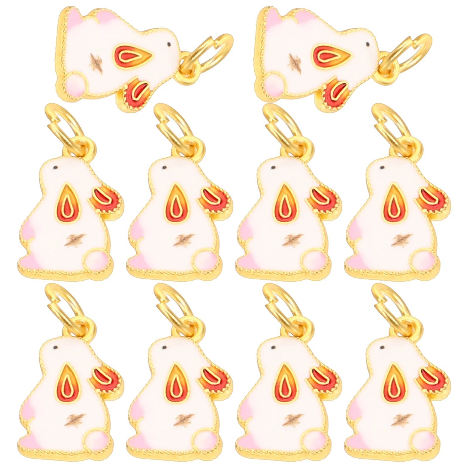 

10Pcs Year of The Rabbit Charms Rabbit Pendants for Jewelry Making DIY Zodicac Bunny Charms for Bracelets Earring Making