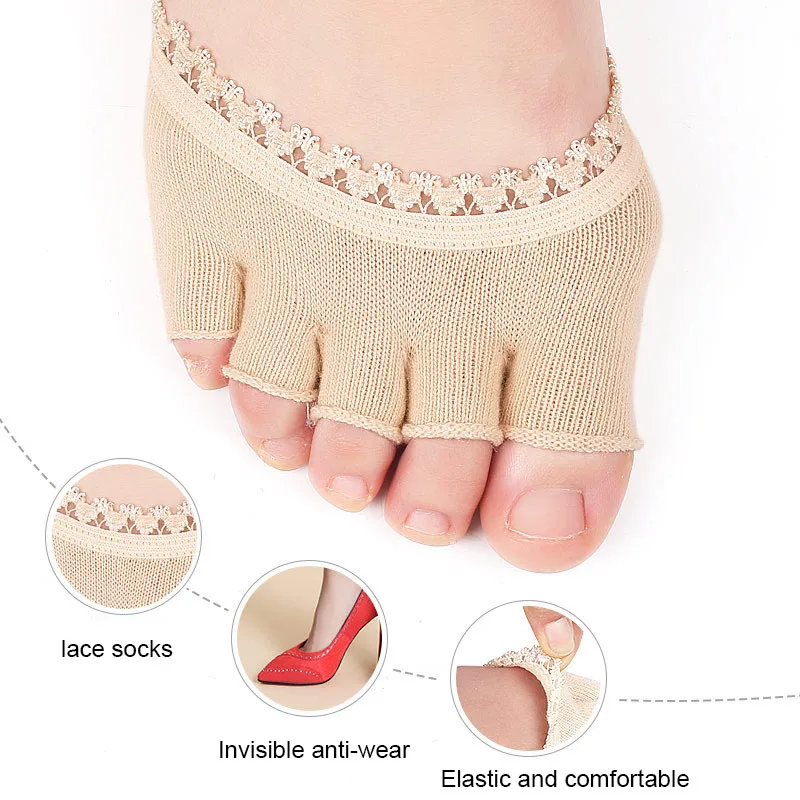 Five Toes Forefoot Pad for Women High Heels Half Shoe Insole Invisible Socks Calluse Corns Foot Care Pads Pain Relieve Inserts