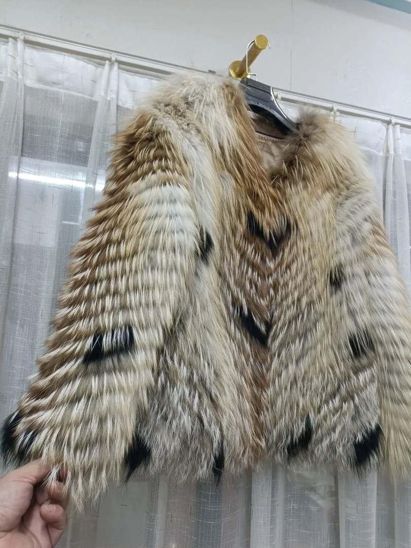 Casaco real de pele raposa para mulheres, casaco natural de pele raposa prateado, sobretudo grosso quente, casacos de pele sólida, moda luxuosa, 60cm, inverno