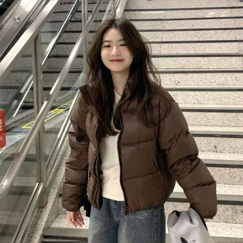 Cappotto Parka invernale corto da donna 2025 Nuova giacca in cotone caldo antivento American Street All Match Capispalla a maniche lunghe da donna