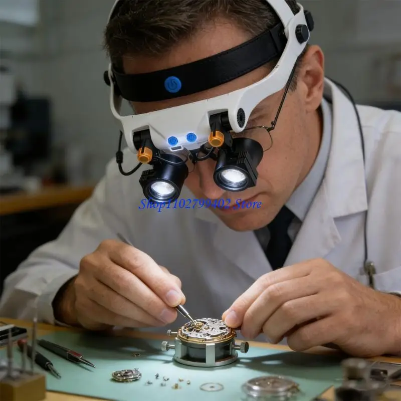 547F Improved Head Worn Viewer With Swappable Glass factors And Adjustable Light For Detailed Tasks