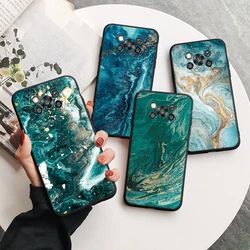 Poco X3 Pro Pocox3 NFC Case Luxury Glitter Gold Foil Ocean Marble Silicone Soft Phone Cover For Xiaomi Poco X3 X5 X6 Pro Shell
