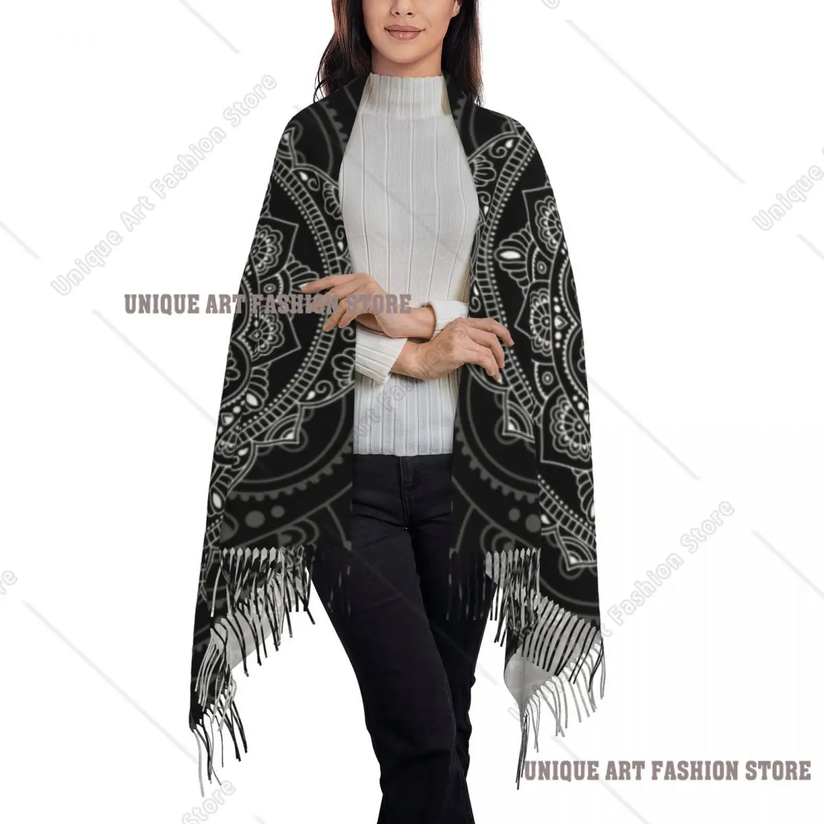 Personnalisé Om Mandala gland écharpe femmes doux bouddhisme Aum Yoga méditation châle enveloppement dames hiver foulards