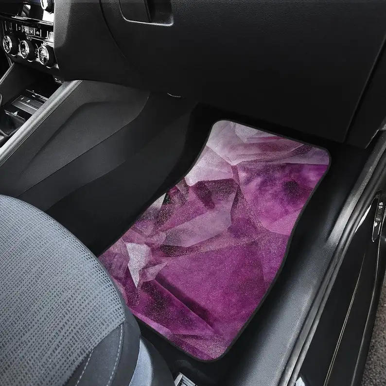 Purple Abstract Art Car Floor Mats Set, Front and Back Floor Mats for Car, Car Accessories