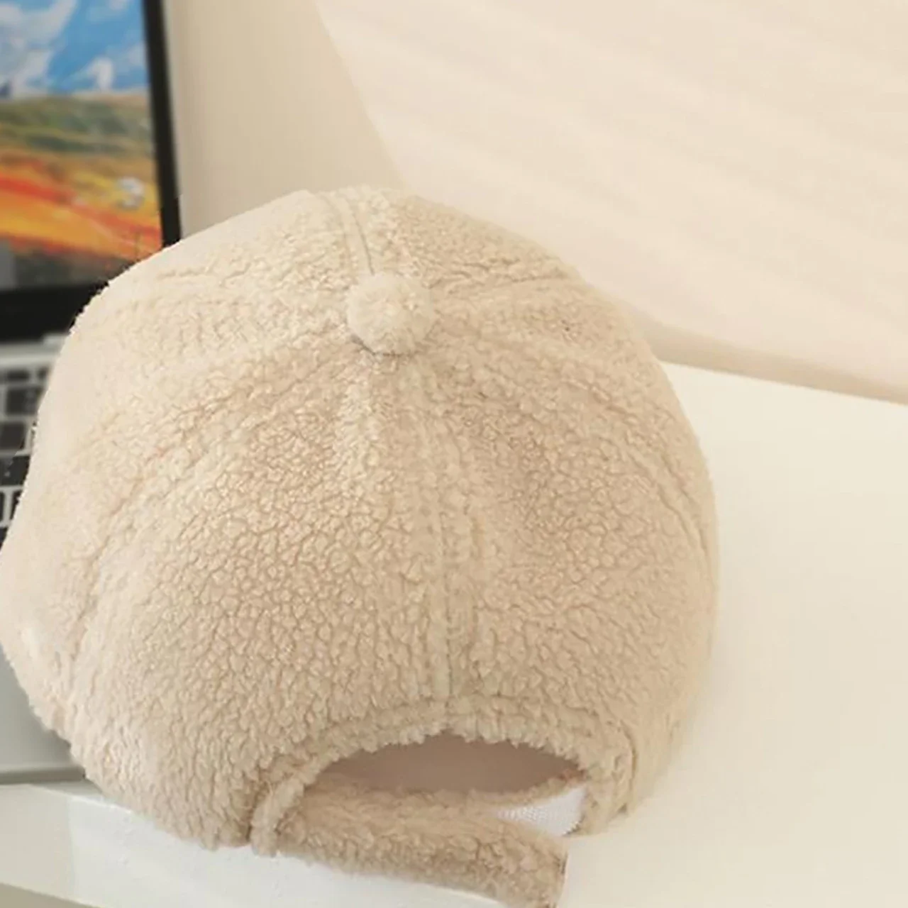 Beer Geborduurde Baby Baseball Hoed Herfst Winter Warrm Lam Fleece Cap Leuke Cartoobn Pluche Kids Petten