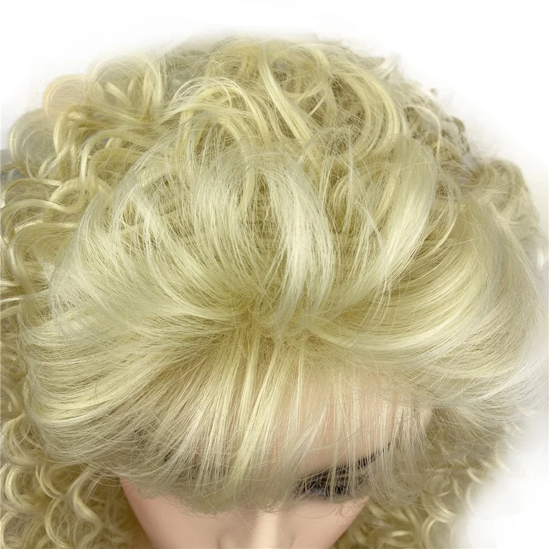 Vintage Gold Long Curly Ladies European Style Women Cosplay Wig