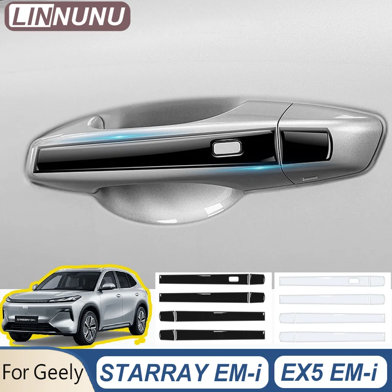 LINNUNU ﻿Door Handle Sticker For Geely Starray EM-i EX5 EM-i Resin Gel Anti-Scratch Protective Car Interior Accessories Starship