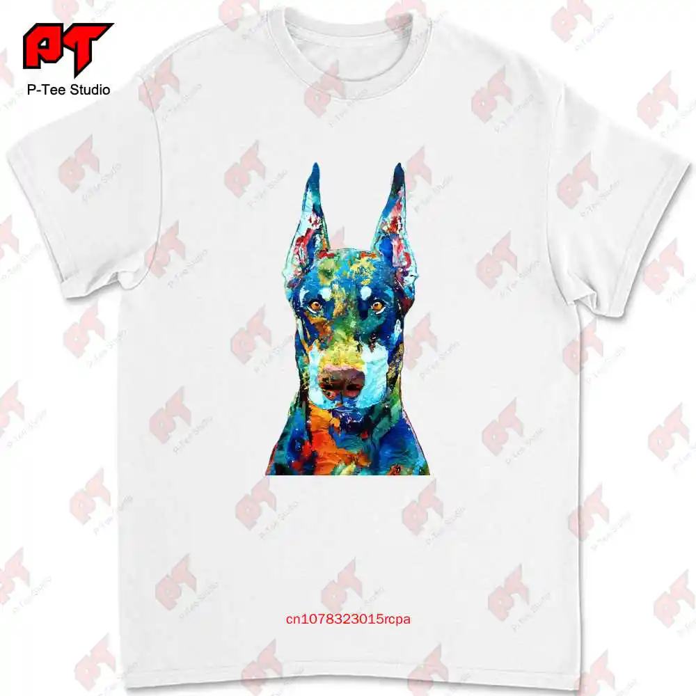 Colorful Doberman Pinscher Dog Art Sharon Cummings T Shirt G0TD