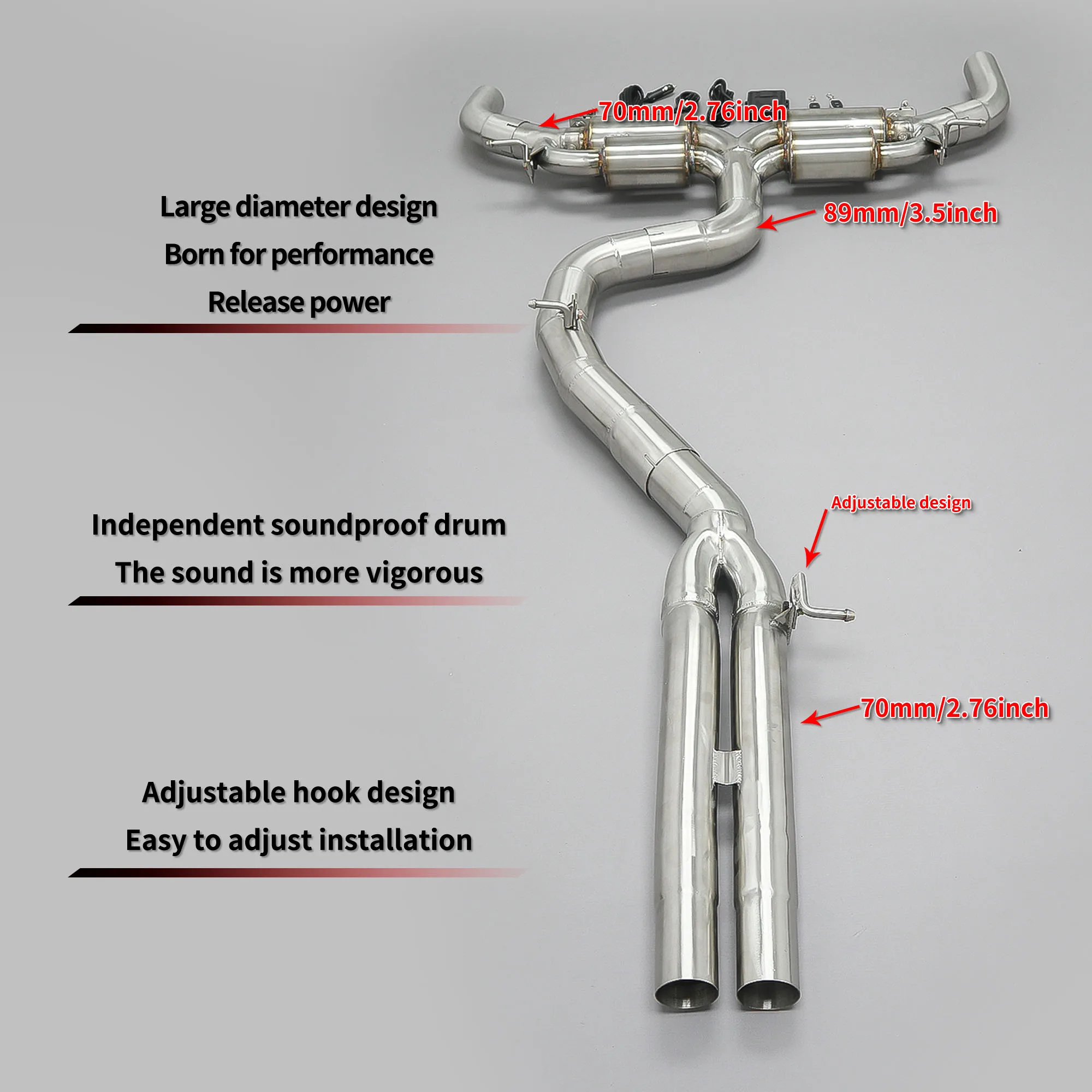 Factory Wholesale Cat-back Exhaust for Audi RS3 2.5T 8V 8Y 2017-2024 Stainless Steel Exhaust Pipes with Remote Controlled Valce