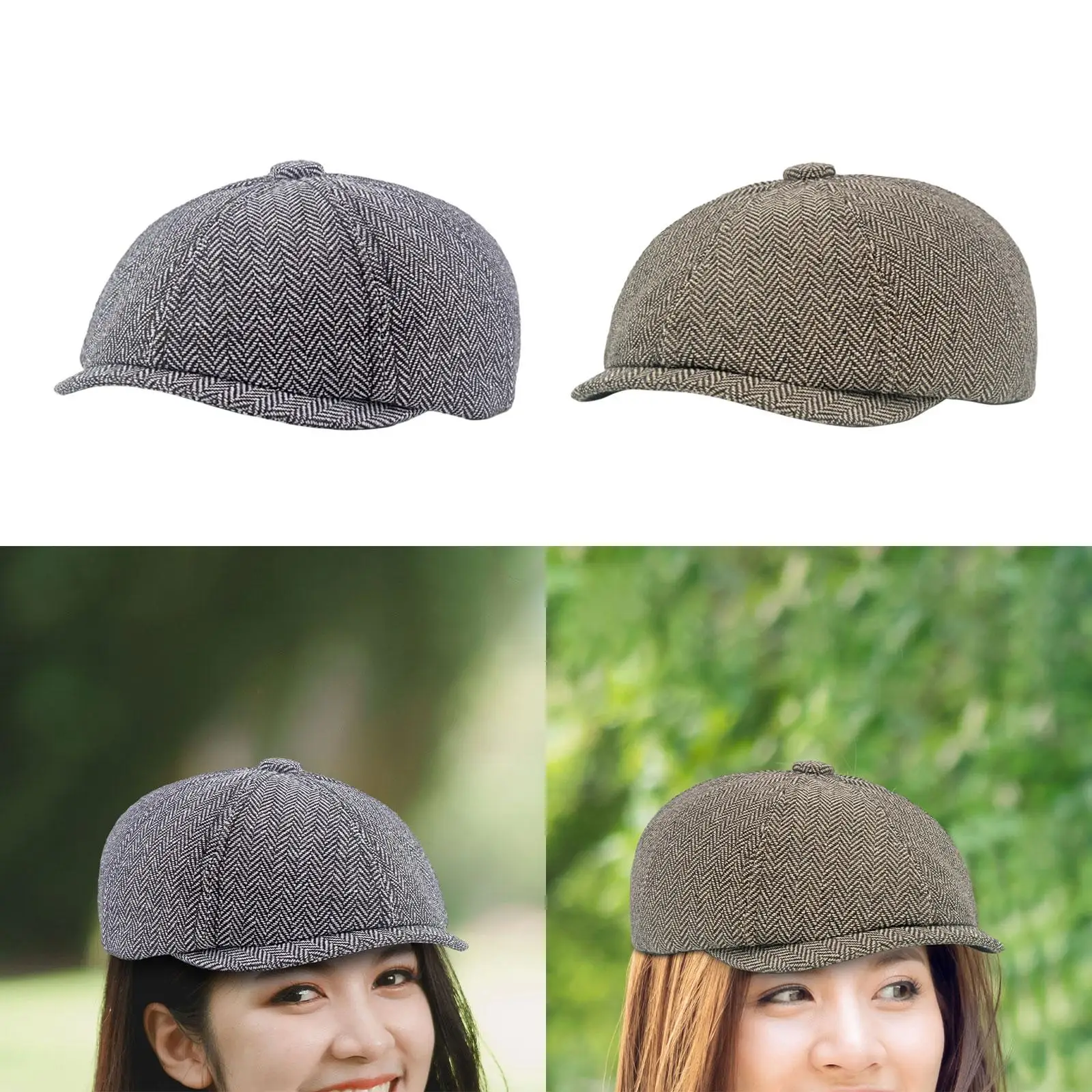 Men Beret Hat Cabbie Hat Birthday Gift Winter Newsboy Hat Casual Classic Fall Flat Hat Flat Cap for Driving Fishing Traveling