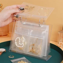 1pc Clear Plastic Jewelry Storage Book With 30 Pockets, Portable Dustproof Storage Bag For Earrings Necklaces, Household Storage