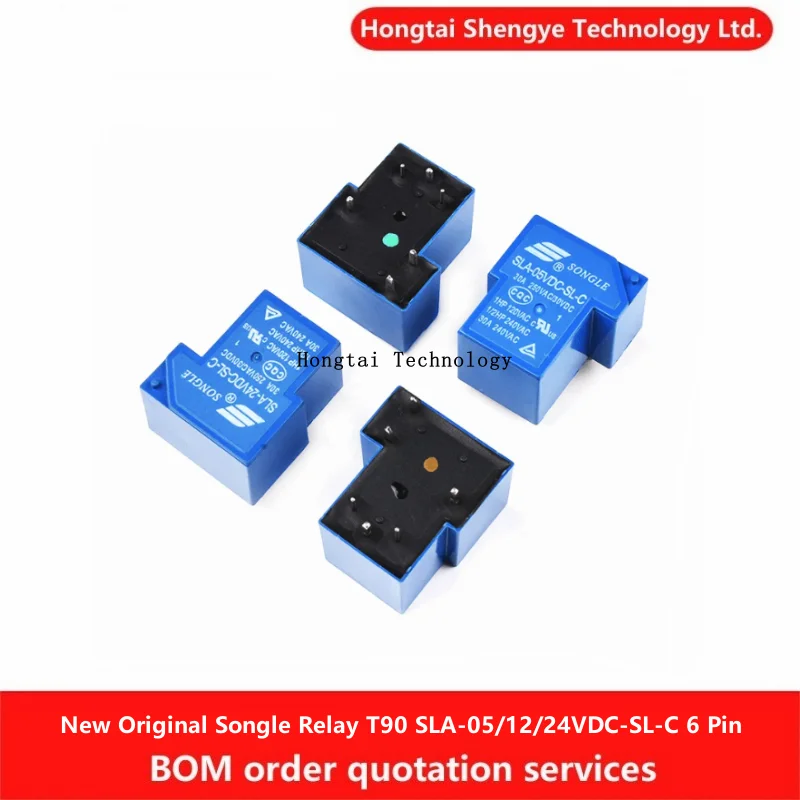 New Original Songle Relay T90 SLA-05VDC-SL-C SLA-12VDC-SL-C SLA-24VDC-SL-C 6 Pin 30A 5V 12V 24V