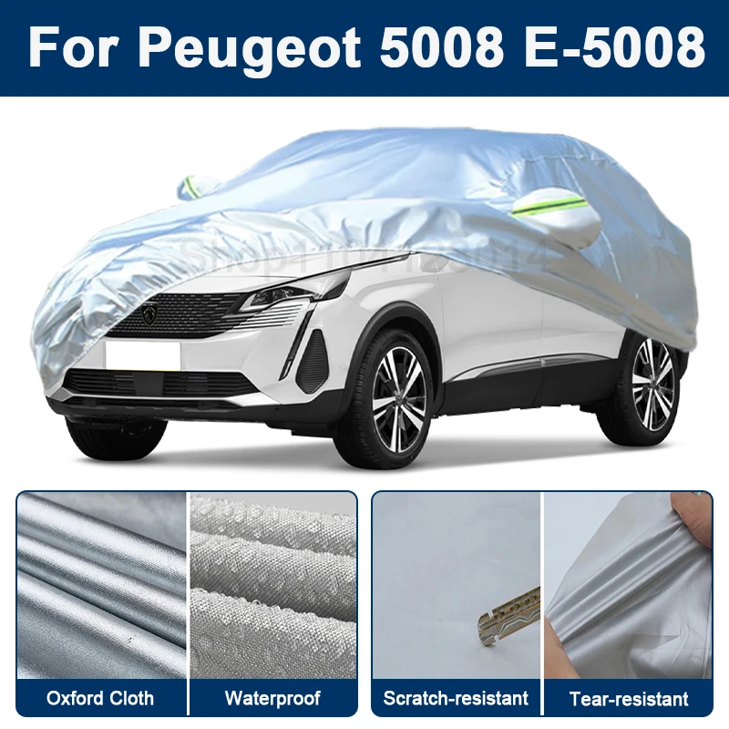 

Outdoor Full Car Cover For Peugeot 5008 E-5008 with Reflective Strips Waterproof Snowproof Dustproof UV Protection