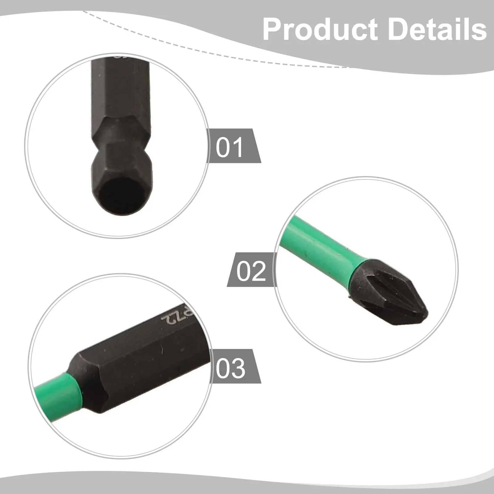 Heat-treated Heavy Duty Screwdriver Bit Hex Screwdriver Bit Powerful Magnetic Tips Torsion Zone For Durability