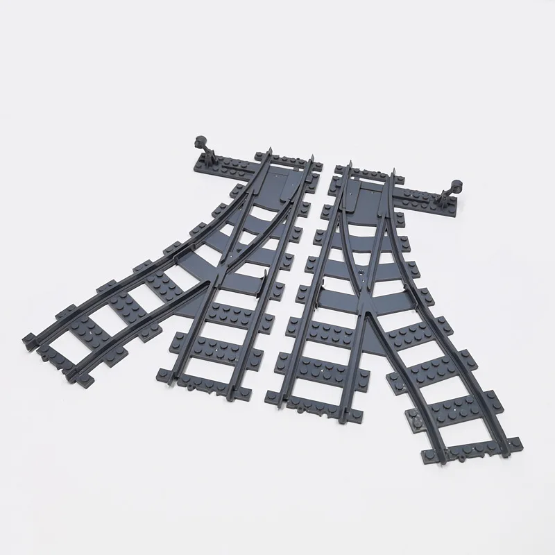 Compatible With LEGO Rail Car City Train MOC Building Blocks ​​Railway Tracks Parts Cross Track Bidirectional Track Bricks Toys