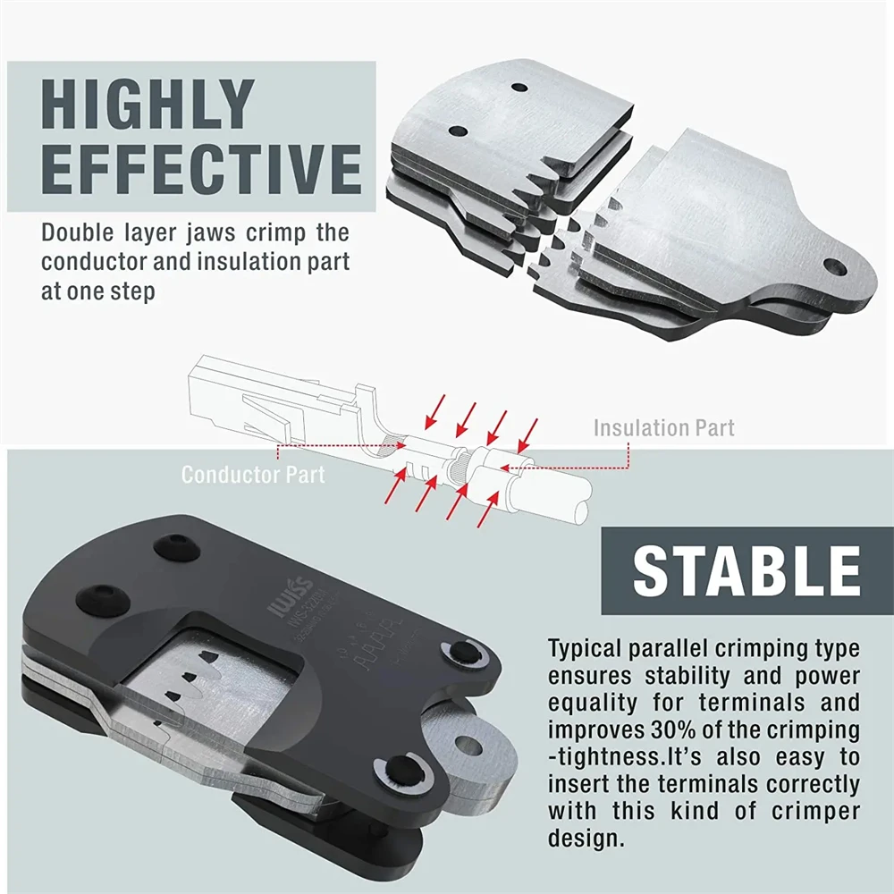 Micro Connector Pin Crimping Tool for JST Terminals XH2.54/PH2.0 Pliers for 0.03-0.5mm² Mini Hand Crimper Plier