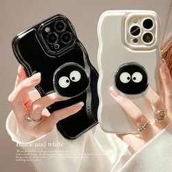 Plain Simple Black iPhone Griptok Cases For IPhone 15 Pro Max 14 Plus 13 12 11 Pro Max X Japan Korea Grip Cover Socket Man Women
