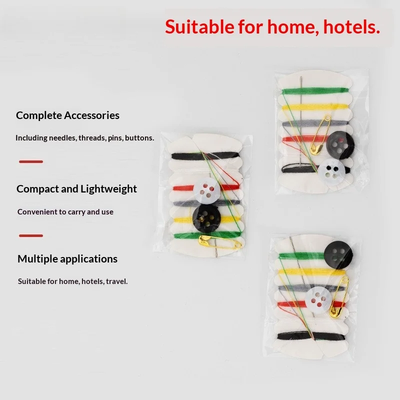 20Pcs/Lot Sewing Kit Includes Needles Thread Buttons and Pins Suitable for Travel and Home Use Kit for Hand Sewing Hotel Bags