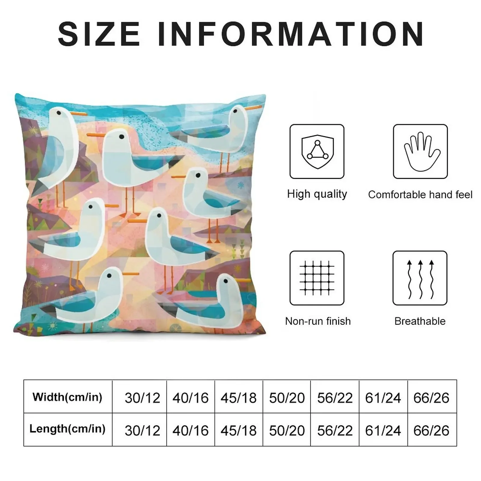 Seagulls on a Sunlit Shore Throw Pillow Decorative Cushions For Luxury Sofa Cushion Cover Set Marble Cushion Cover pillow