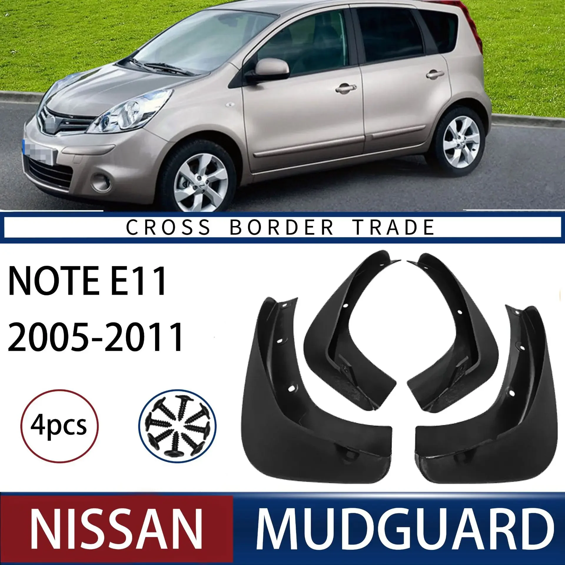 FOR Nissan Note 2005 06 07 08 09 E11 Livna Flaps Splash Guards Mudguards Front Rear Styling Front Rear Car Accessories