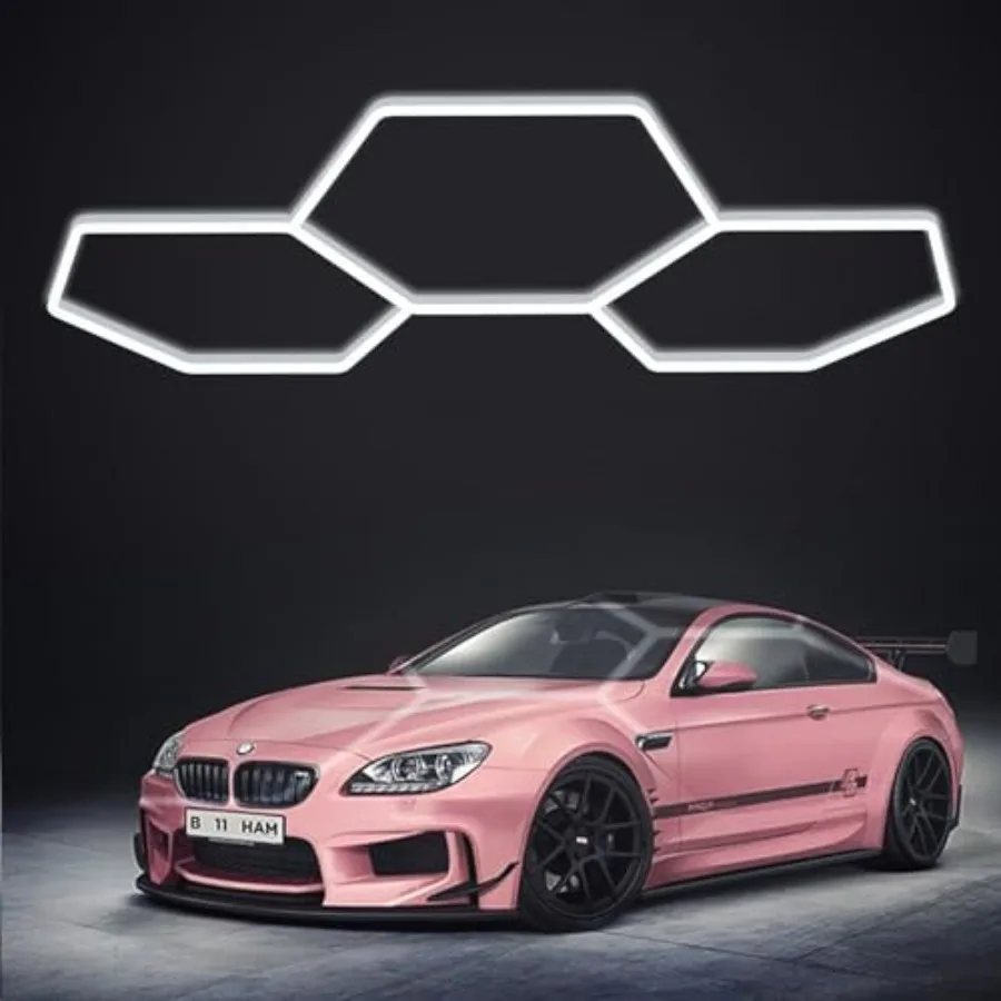 

Светодиодные светильники для гаража Hexagon: 6500K холодный белый свет, 3-секционные шестиугольные LED-светильники для гаража, 16 штук, сверхъяркие потолочные светильники в форме сот.