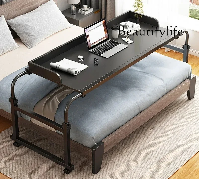 

hogar decoración Length& Height Adjustable Rolling Table Computer Desk Home Office Writing Desk Notebook Table Top Desk Sofa Bed