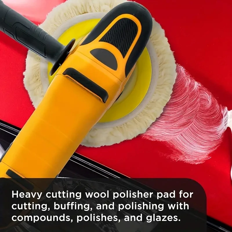 ﻿   1 шт., 5/6/7 дюймов, шерстяная полировальная подушечка с крючком и петлей для составной резки и полировки автомобилей, морских и эпоксидных смол