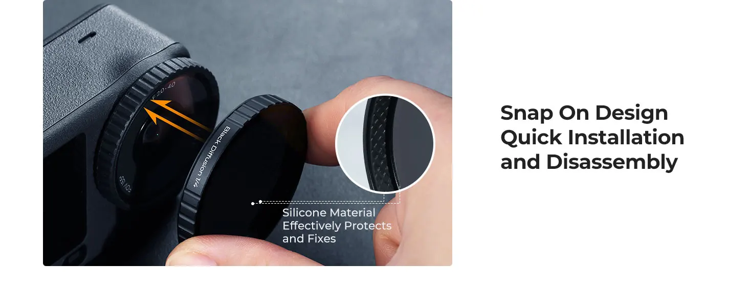 K&F CONCEPT Snap On CPL ND8 ND16 ND32 ND64 Schwarzdiffusionsfilter 1/4 Filterset für DJI Osmo Action 6 HD optisches Glas Mehrfac – Detail 5