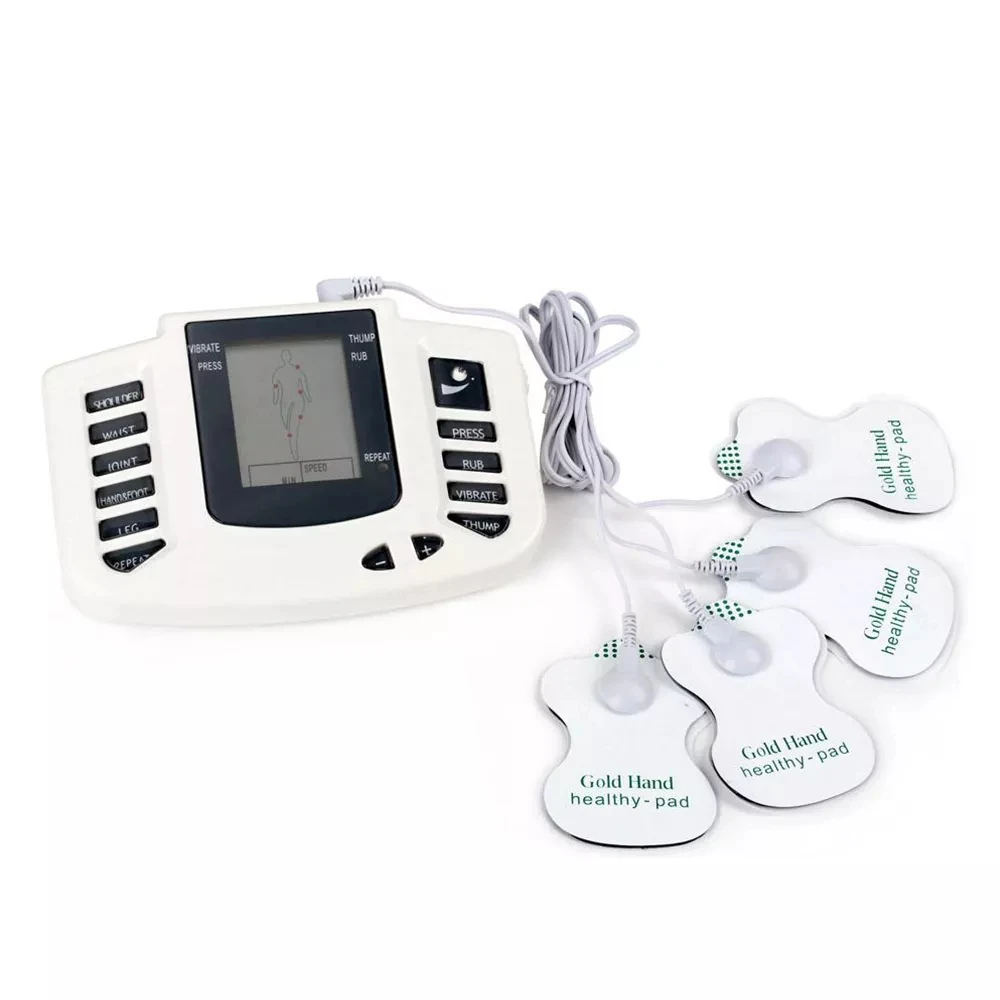 JR309 EMS Tens Massage Unit +16 Pads Russian Electrical Pulse Acupuncture Full Body Relax Muscle Therapy Massager Stimulator