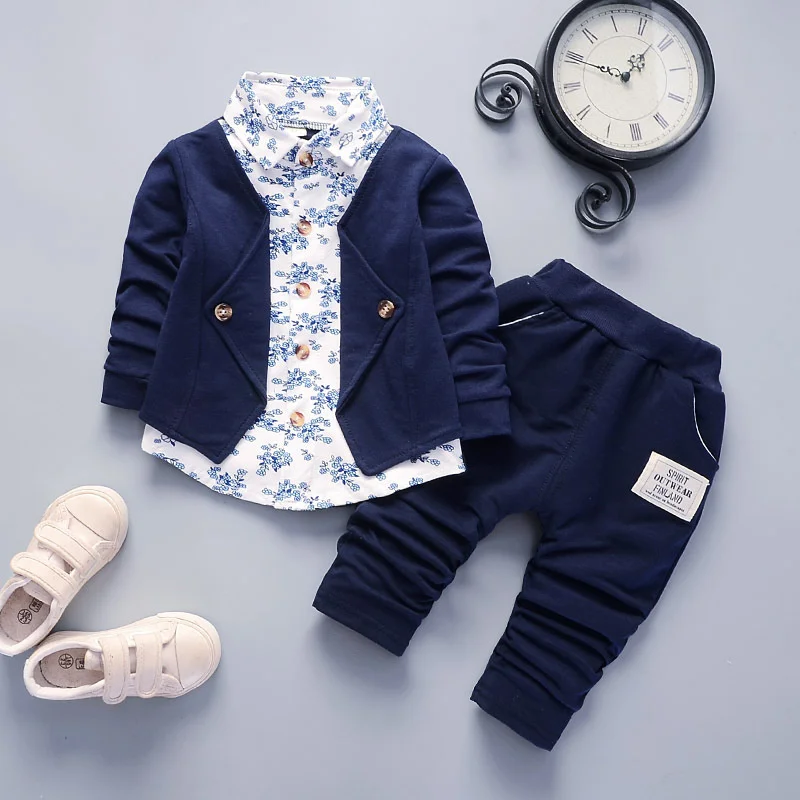 New Spring Autumn Baby Clothes Boys Gentleman Suit Children Fashion Jacket Pants 2Pcs/Set Toddler Casual Costume Kids Tracksuits