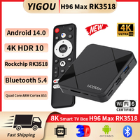 H96 MAX RK3518 Android 14.0 Smart TV Box RK3518 Quad Core 4K With Wifi 6 3D Netflix Google Assistant YouTube BT5.4 Smart TV Box