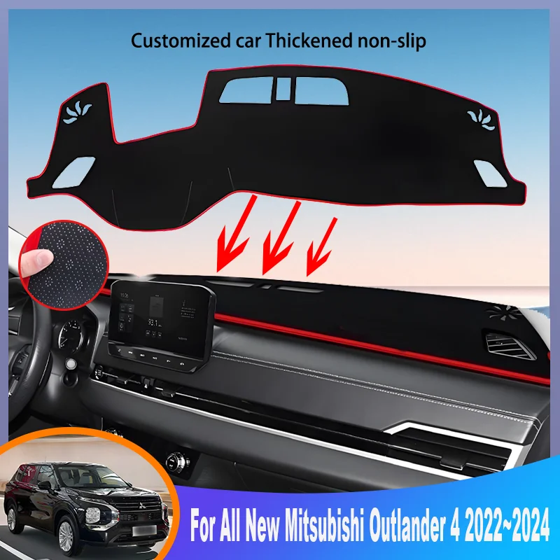 For All New Mitsubishi Outlander IV MK4 2022 2023 2024 Car Dashboard Cover Mat Instrument Panel Carpets Non-Slip Pad Accessories