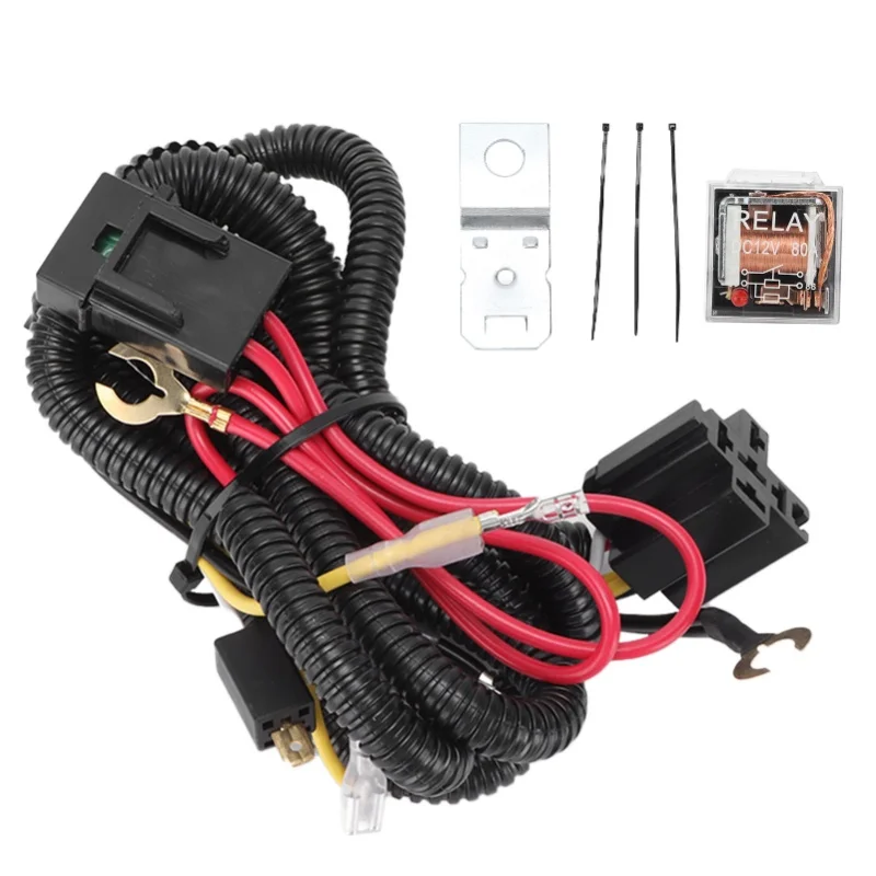 D2 12V Horn Wiring Harness Relay Kit Set For Car Truck Grille Mount Blast Tone Car 12V Modified Horn Wiring Harness Relay Kits