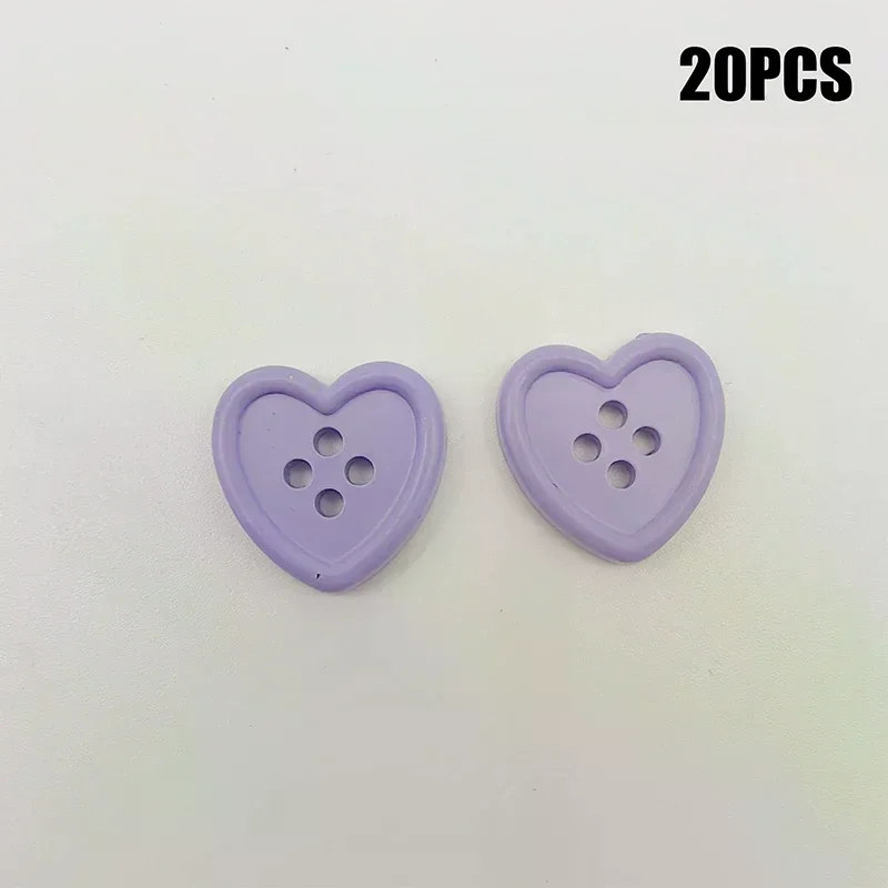 20pcs/set Buttons For Needlework Heart Sewing Button For Clothing Diy Accessories Decorative Craft Supplies