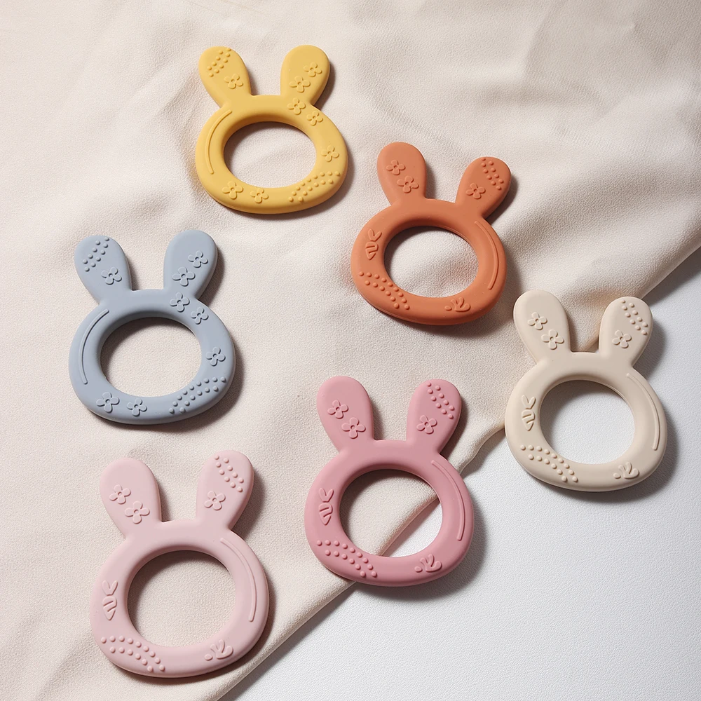 2024 New Baby Teether carrot bunny Shape Silicone Teether Teething Toy Kids Sensory Educational teething Toy