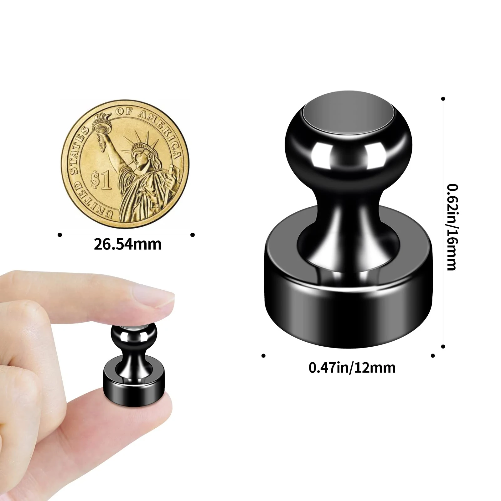 5/10/20pcs Super Strong Neodymium Magnetic Pushpins Sucker Thumbtack Durable Steel Magnet Push Pin for Refrigerator Whiteboard
