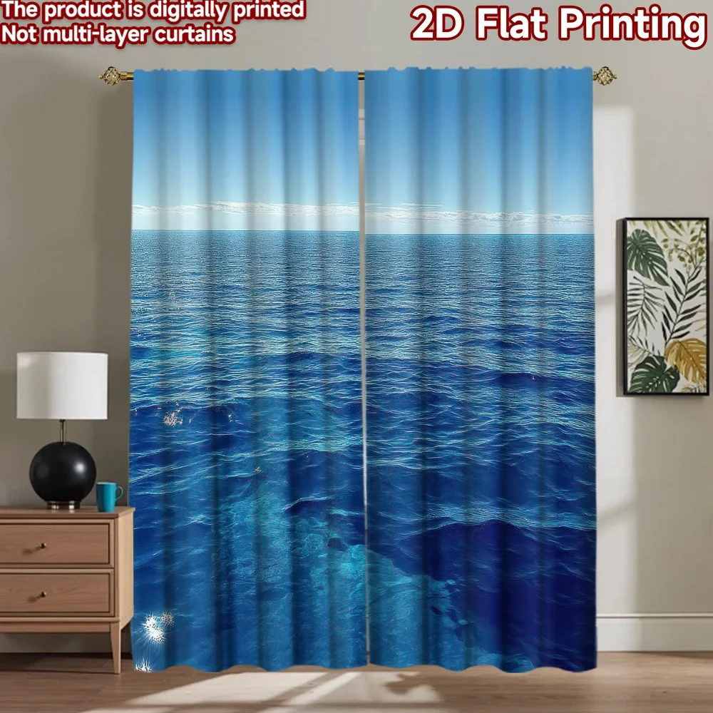 

1pc 2D flat Photography Backdrop Scene Backdrop Blue Ocean Waves 100% Polyester Vibrant Reunion Perfect for Suitable for home