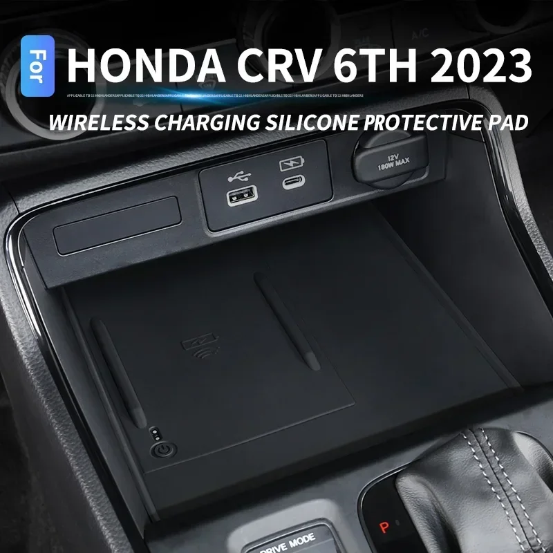 

For Honda CRV 2023 2024 CR-V 6TH Car Central control Wireless Charging Silicone Pad Non-slip Pad Modified Interior Accessories