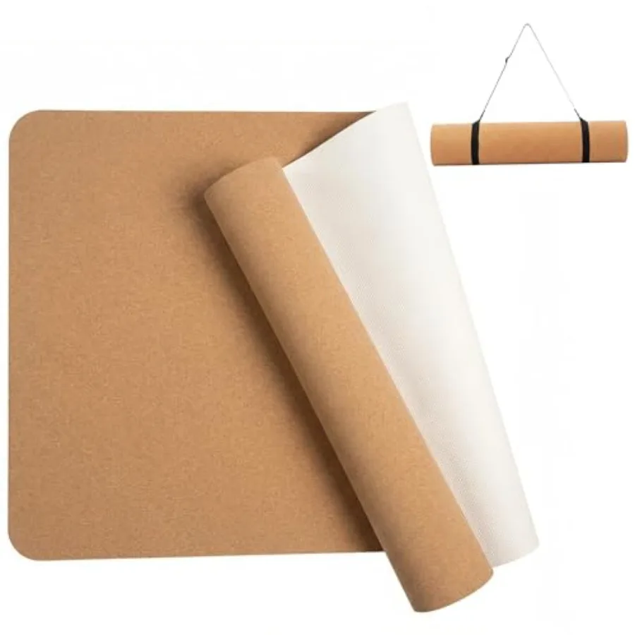 

Коврик для йоги из пробки с основанием из TPE, 6 мм, ультратолстый, с высокой плотностью наполнения, 72 x 24 дюйма, для домашнего спортзала, нескользящий