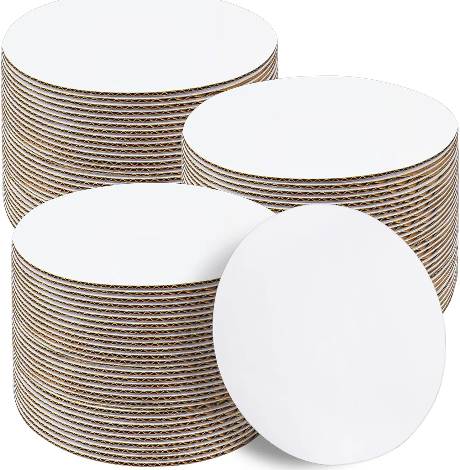 

White Corrugated Cardboard Disposable Cake Base Boards 8 10 12 Inch Disposable Round Cake Plates Circles Tray