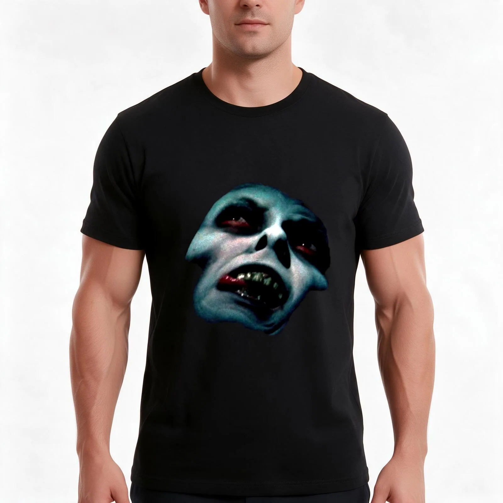 The Exorcist T-Shirt, Summer Casual Cotton Tee, Oversized Streetwear Tops, Vintage Graphic Print, Loose Fit Short Sleeve
