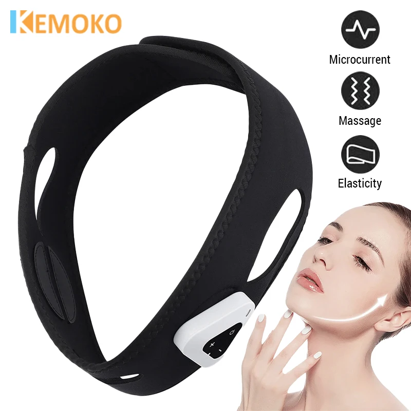 Masajeador Eléctrico Facial, Banda de Estiramiento Facial, Cuidado de la Piel, Moldeador de Línea V, Levantador de Mentón y Mejillas, Correa de Masaje Facial