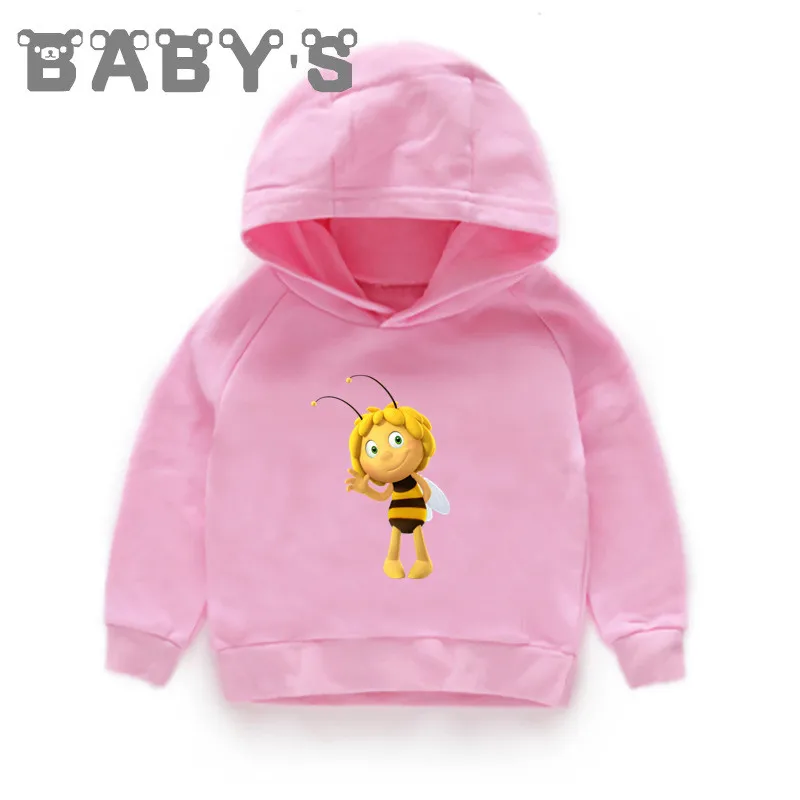 Little Bee Maya Cartoon Cute Kids Hoodies Boys Girls Funny Sweatshirts Casual Children Outwear Clothes Cotton Baby Tops,KMT5428