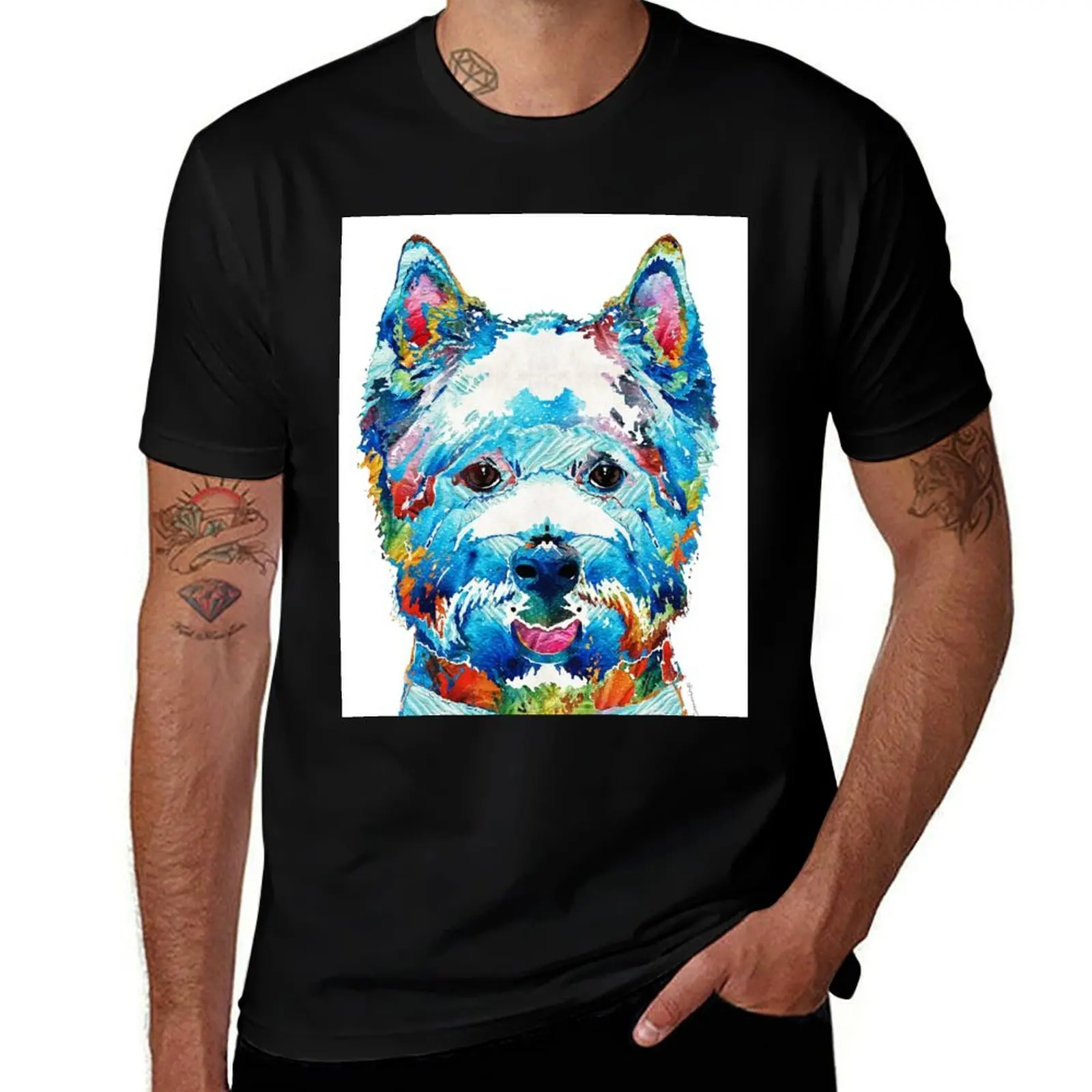 

Colorful West Highland Terrier Dog Art Sharon Cummings T-Shirt t shirts for man graphic funny man graphic t shirt T-Shirt
