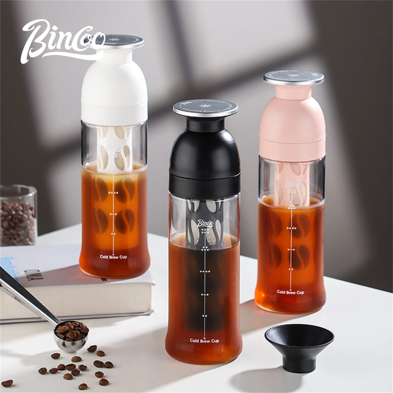 

Bincoo Travel Cold Brew Maker 600ml, Clear Leakproof Bottle, Tritan Construction, Office/Outdoor Iced Coffee Tool