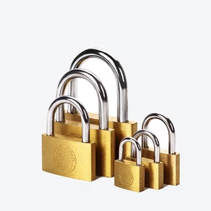 Cadeado de cobre para mala de bagagem, fechaduras pequenas, Home Improvement Hardware, 20mm, 25mm, 30mm, 40mm, 50mm, inclui 3 chaves 6 principais vendas cadeado ferradura - №1