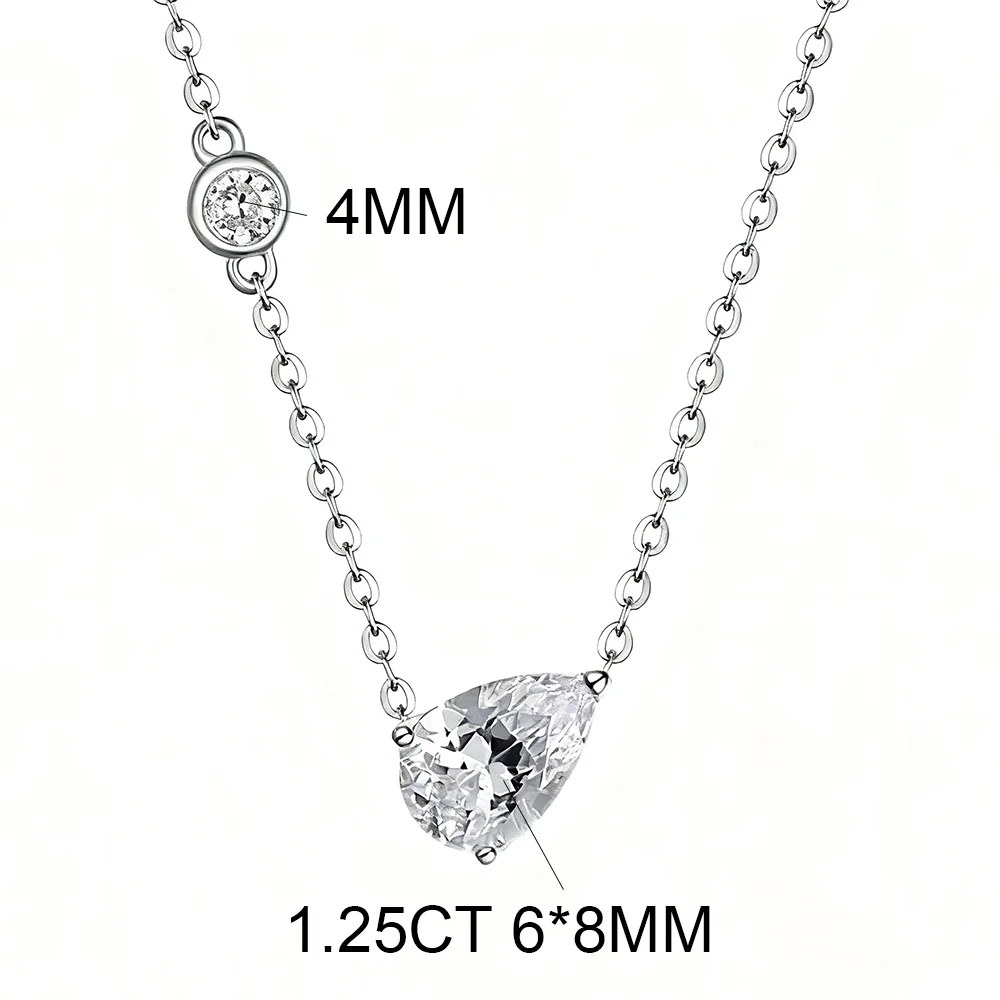 COSYA 1.25CT 6*8 مللي متر الكمثرى قطع مويسانيتي قلادة S925 الفضة 18K الذهب D VVS1 مختبر الماس Waterdrop قلادة للنساء غرامة مجوهرات