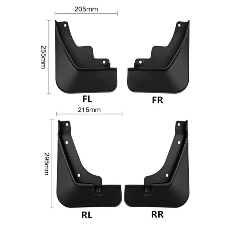 4Pcs/Set Car Front Rear Splash Mudflap Durable Mudguards Fender For Ssangyong Torres 2022+ Mudguard Accessories