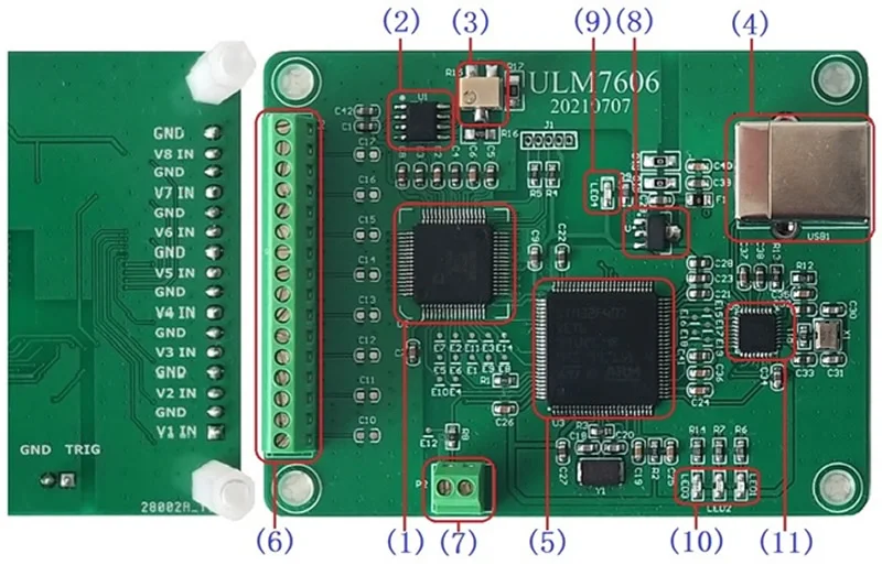 High Precision AD7606 16-Channel 16bit USB Data Acquisition Card, Synchronous Sampling DAQ Module for Industrial PC & PLC