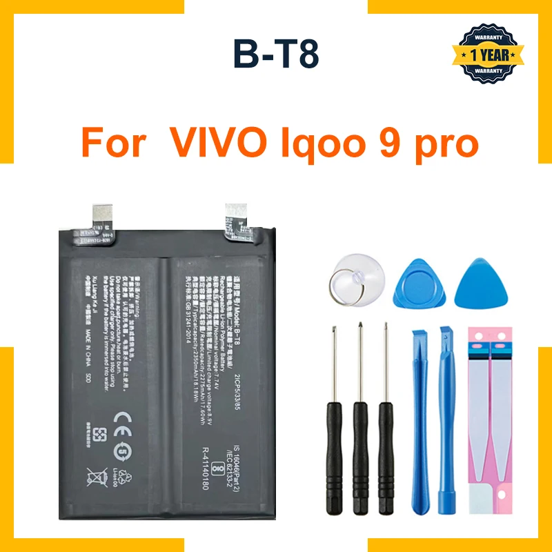 B-T8 Battery For Vivo Iqoo 9 pro Repair Part Original Capacity Mobile Phone Batteries Bateria